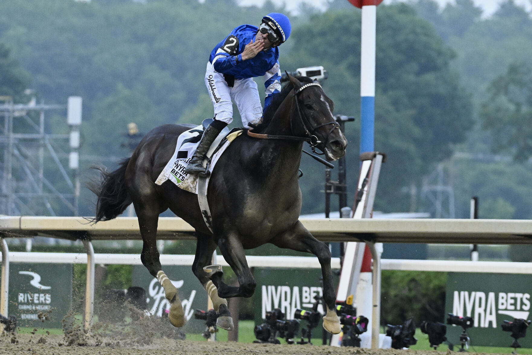 Sovereignty beats Journalism to win the Belmont Stakes at Saratoga